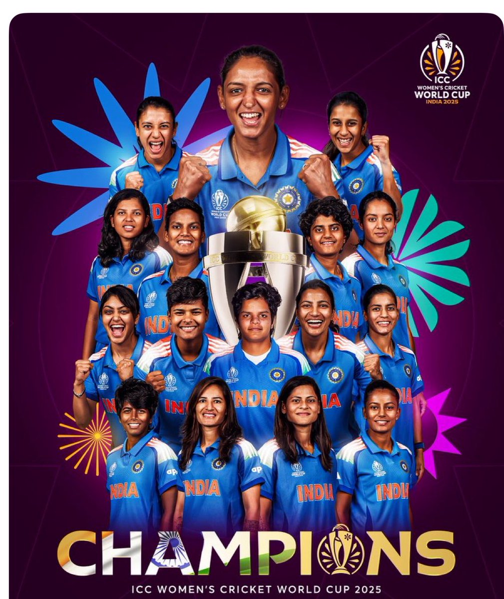 Last night wasn’t just a win it was a reset.
India’s women owned the World Cup final with calm, courage &amp; pure intent.

More than a trophy - girls picking up a bat without hesitation.
Finally women’s sport as prime-time history.

#WomensCricket #TeamIndia #WorldChampions