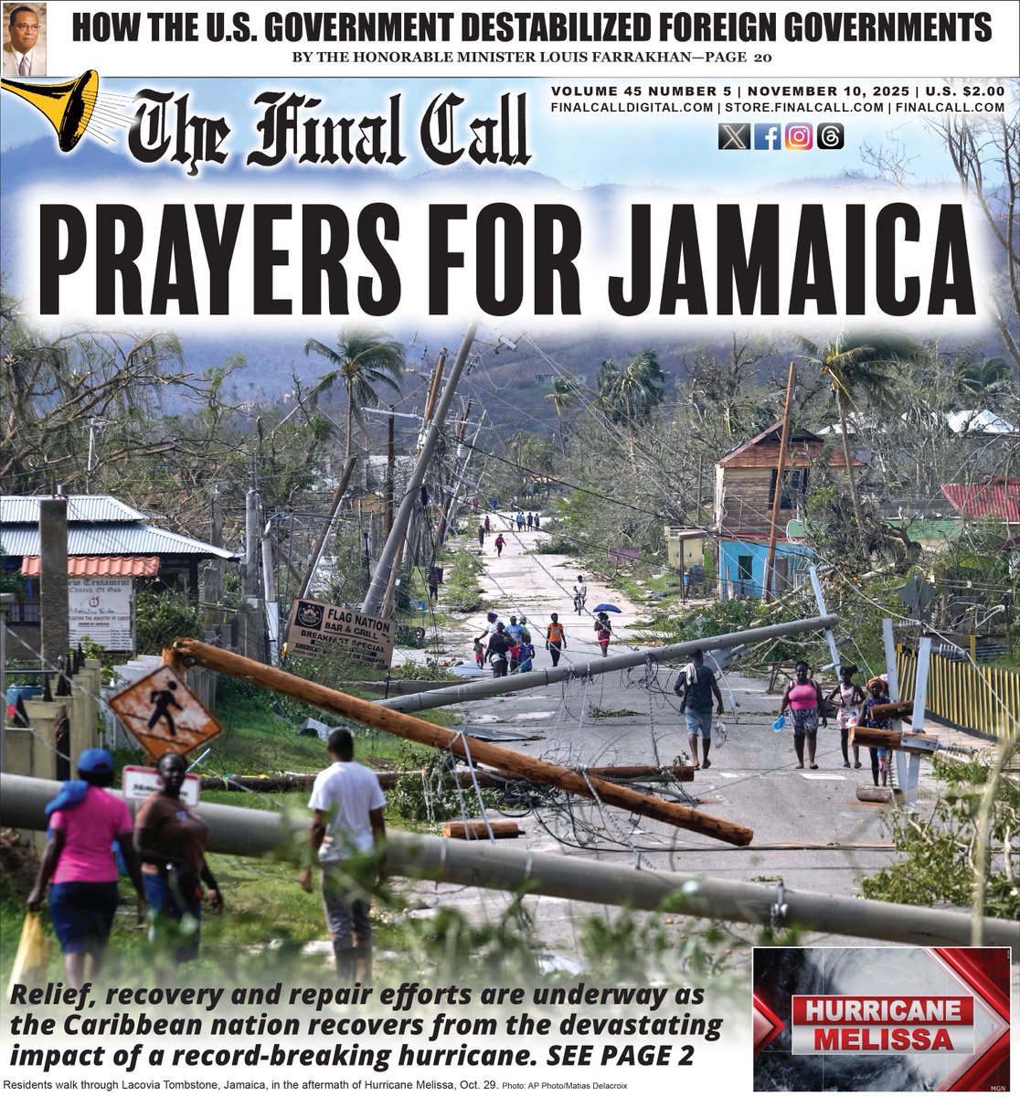 New Edition:: Prayers for Jamaica
Relief, recovery and repair efforts are underway as
the Caribbean nation recovers from the devastating impact of a record-breaking hurricane.

Read more at finalcall.com