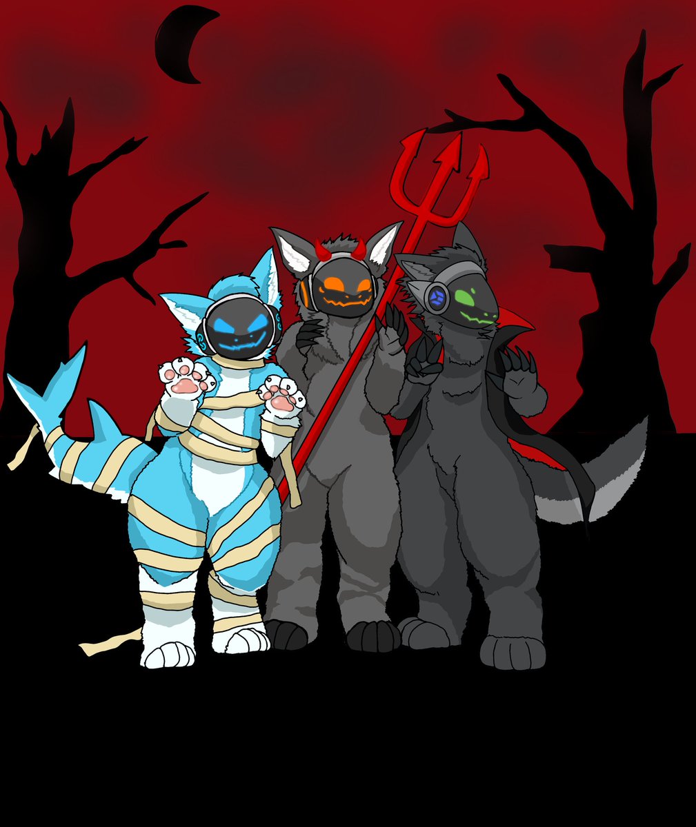 PROTOGEN Event Halloween for <a href="/catp_ocket/">Chaos카이</a>  and friend <a href="/deltafish32/">디테일 / DETAIL 🕯️</a> <a href="/Unknown_1251/">유진 🔜 10코믹월드</a> 👹👻👹 
Thank you guyss for support me #furryartist #protogen #Halloween2025