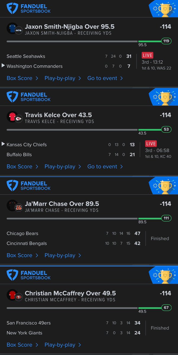 We stay eating in dubclub 🚀

7-0 Sweep for NFL straights today 🔥
1-1 on NBA straights today 🔥 

Let’s keep this marathon going 📈