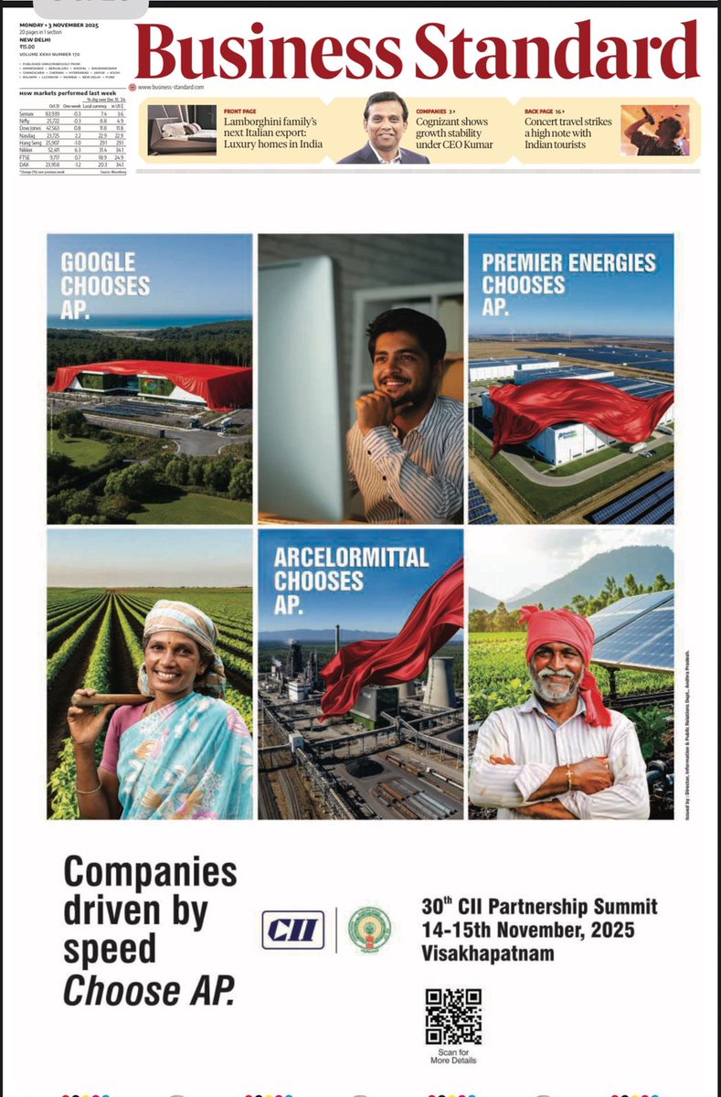 naralokesh's tweet image. Companies inspired by purpose choose AP.
Companies powered by talent choose AP.
Companies driven by speed choose AP.

Join us at the CII Partnership Summit on 14–15 November in #Vizag - #ChooseAP!
@FollowCII