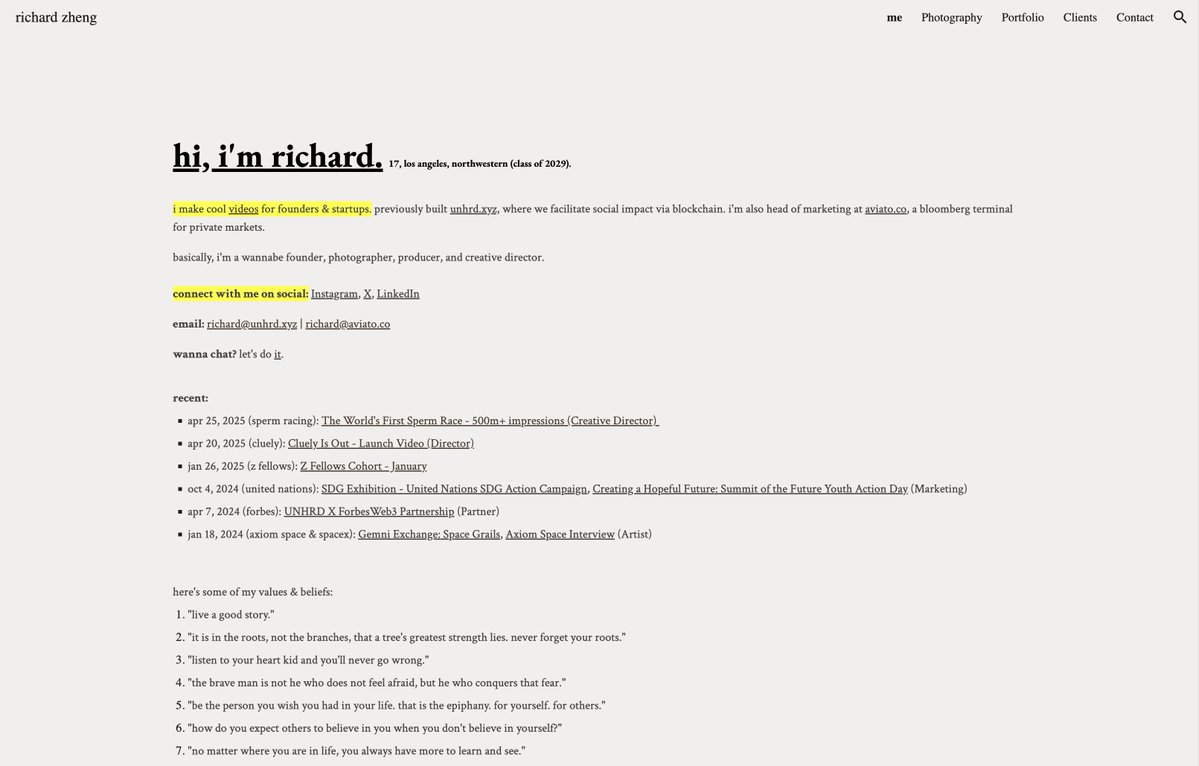 RT @richardzphotoz : Franchement, je suis très optimiste quant au potentiel des sites web personnels comme celui-ci.
