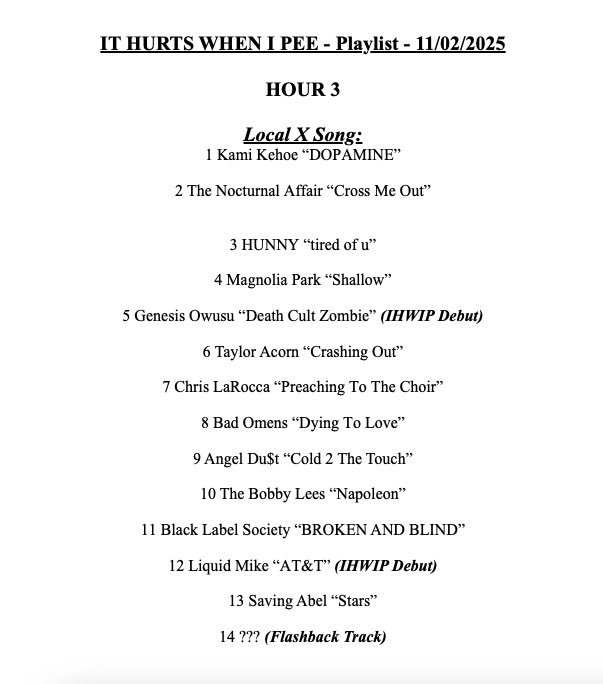 💦 Something’s burning in #LasVegas — IT HURTS WHEN I PEE on <a href="/X1075LV/">X 107.5</a> 😈
🎶 3 hours of new music, local bands &amp; whatever the hell else I feel like playing.
📻 Listen 8–11pm on your Radio in Vegas or stream anywhere on the free X107.5 app &amp; XtremeRadio.com