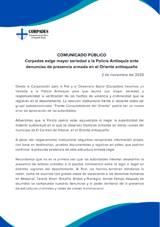 corpades's tweet photo. #OcultandoLaRealidad | #PolicíaNacional | #Colombia 🇨🇴🔴

¿No le informan la realidad Coronel Óscar Mauricio Rico Guzmán @Policiantioquia ?

Alertamos que podría existir una nómina paralela entre estructuras criminales y sectores institucionales, lo que configuraría un “cartel de oficiales” al servicio del crimen urbano-rural.

#OjoPresidente @petrogustavo @DirectorPolicia @mindefensa @PGN_COL @wilcan91 @roures1 @luisyepesb @HELIODOPTERO @leonardonzalez @Indepaz @FunSumapaz @AnalisisUrbano @coeuropa @ONUHumanRights @CIDH @