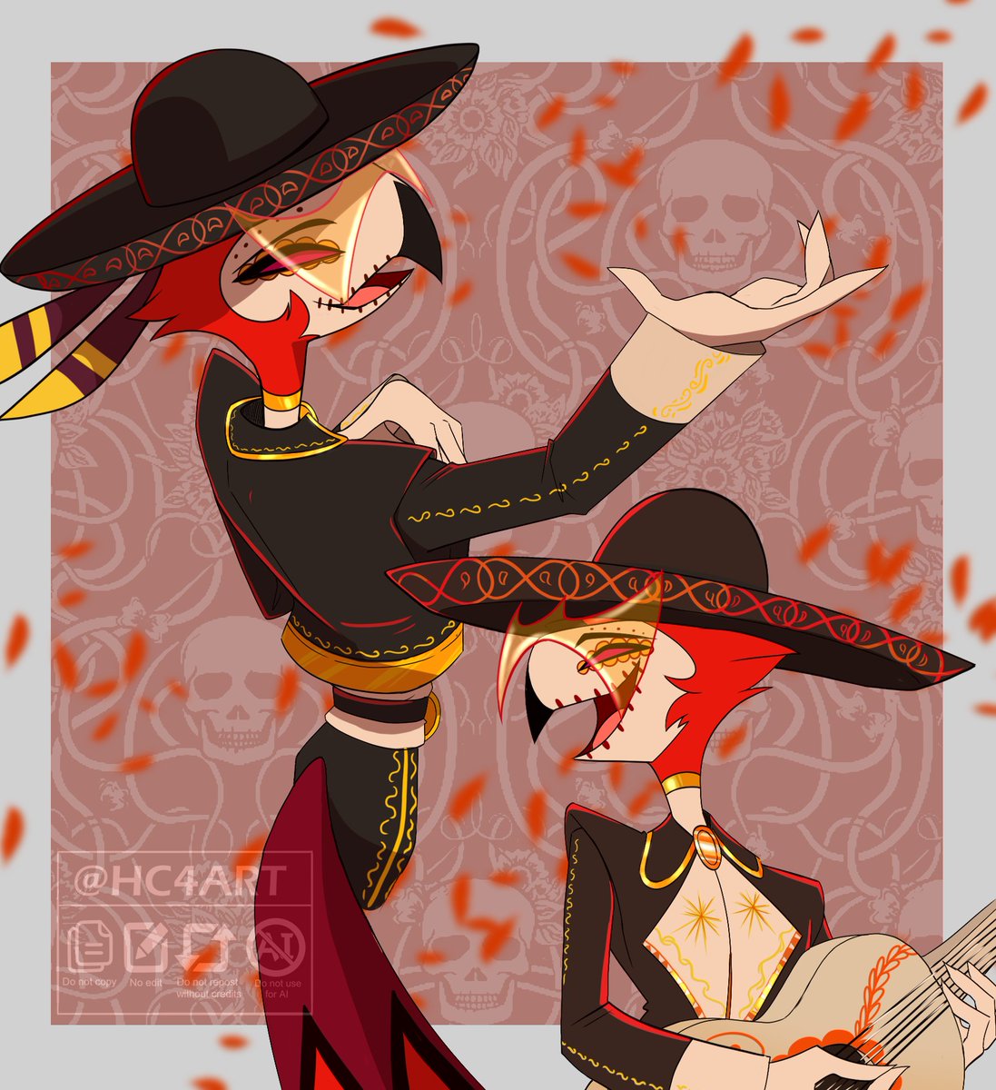 HC4Art's tweet image. I can&apos;t express how happy it made me to see Vassago carrying the Mexican culture on the merch drop. 

¡Feliz Día de Muertos! 💀🧡
#HelluvaBoss #Vassago