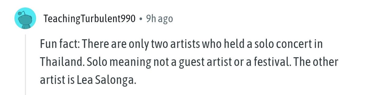 totoo ba na 2 Filipino artists pa lang nakapag solo concert sa Thailand? Lea Salonga and SB19 pa lang? grabe naman pala kayo, esbi 😲

SB19 AMAZES THAILAND 
<a href="/SB19Official/">SB19 Official</a> #SB19 
#SaWWorldTourBangkok
#เอตินไทยแลน