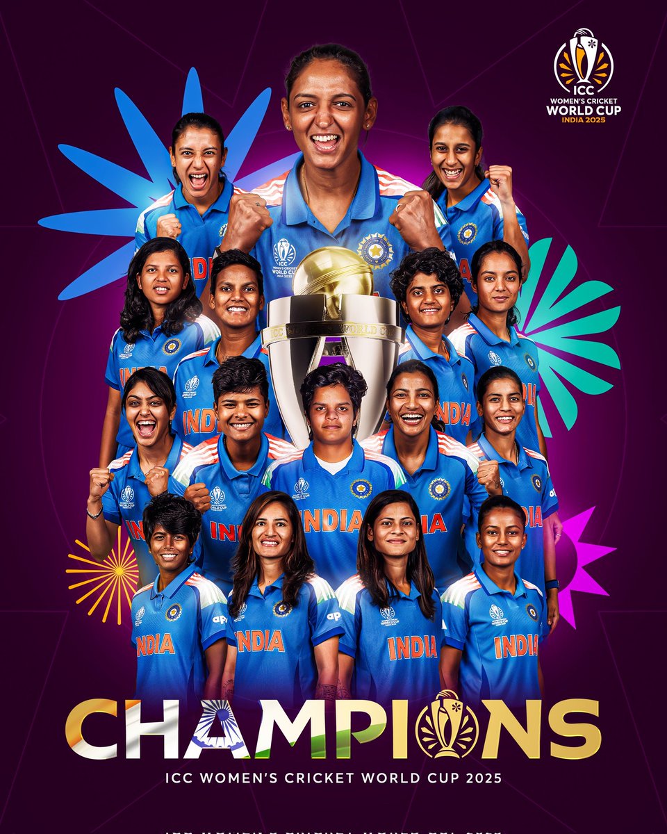 1aim1team's tweet photo. 🇮🇳India wins✌️
Champions of the World 

#ICCWomensWorldCup2025
#WomensWorldCup2025
#INDWvsSAW
#adarshkishore https://t.co/wu6vMrkGcw