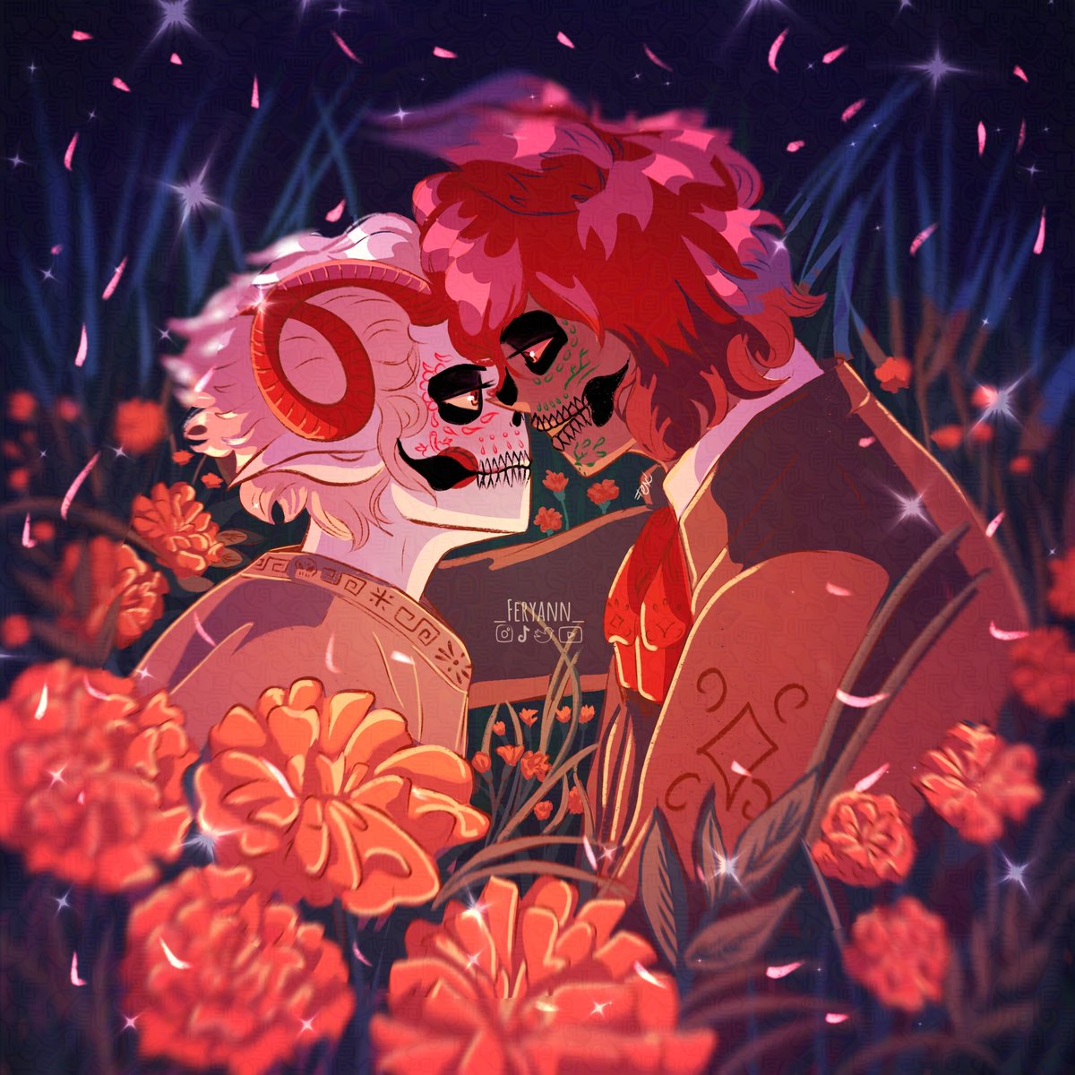 ¡Se logró! Justo antes del final del Día de todos los Santos 
Me gusta dibujar mis gustos con la parte que más me gusta de las tradiciones de mi país 🇲🇽💖🏵️

#diademuertosméxico #radioapple #appleradio #hazbinhotel