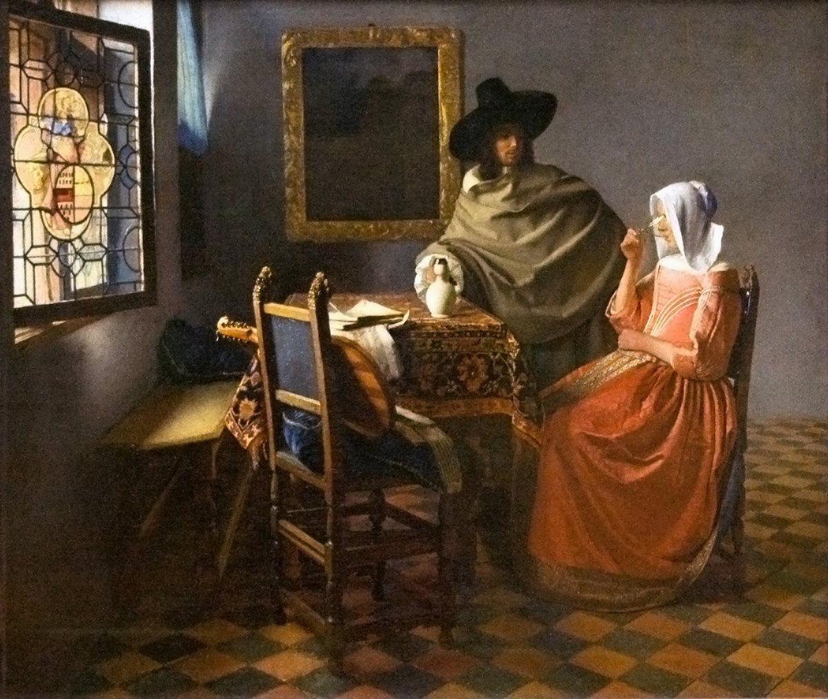 The glass of wine #artbots #vermeer