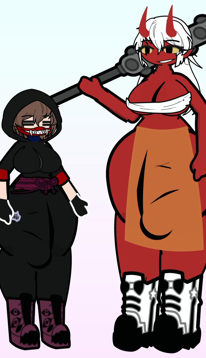 nullamaker's tweet image. Everyone meet the shadow assassins nalla she can't talk and the oni is the oni of blood that lives inside of her