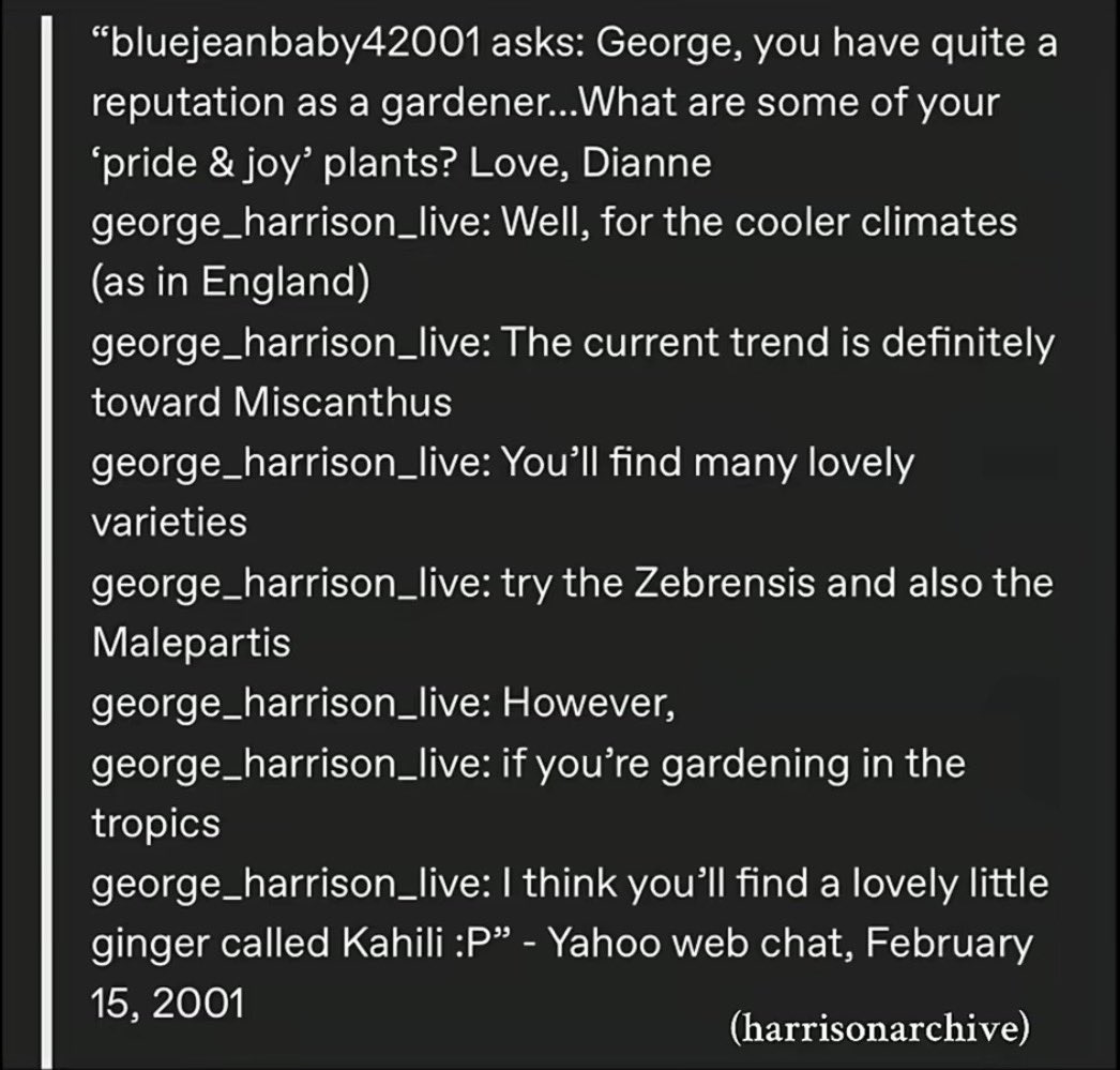 junebug225's tweet image. thinking about georges yahoo live chat thing he did and his love for gardening 💔💔💔 jokes over george come back