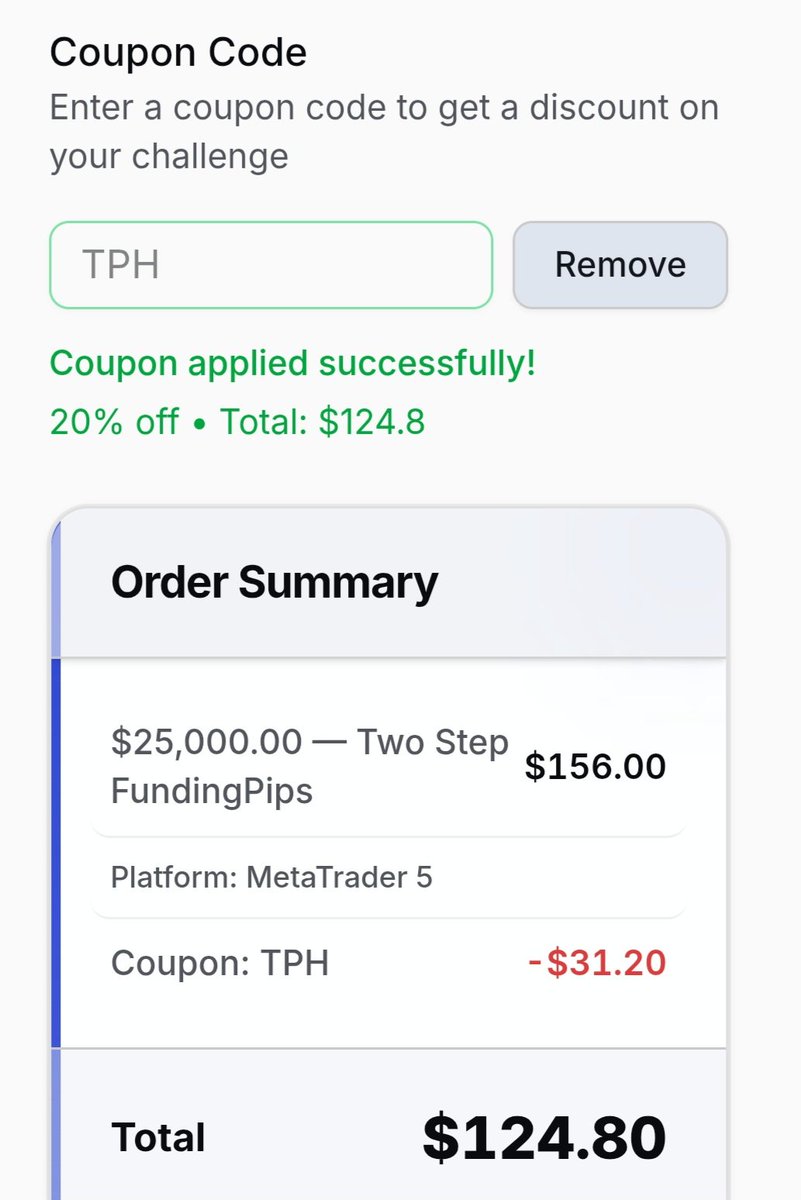 1️⃣ — MONDAY BOOST 🚀
🔥 FUNDINGPIPS BUY 1 GET 1 FREE 🔥
Start your week with 20% OFF using the code "TPH"

💰 $25K → Get FREE $5K after payout
💰 $50K → Get FREE $10K after payout
💰 $100K → Get FREE $25K after payout

👉 app.fundingpips.com/register?ref=T…
#FundingPips <a href="/trustedprophub/">Trusted Prop Hub</a>