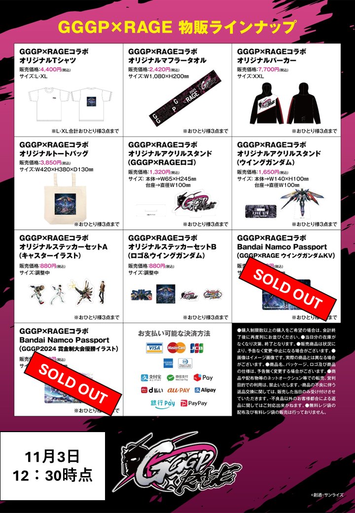 gggp RAGE 限定バナパスポートカード2種セット イニブ ガンダム GGGP