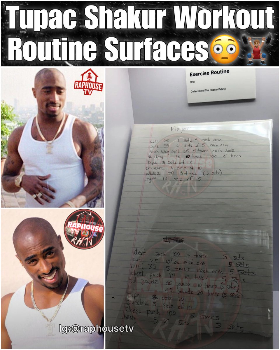 raphousetv2's tweet photo. Tupac Shakur Workout Routine Surfaces 😳🏋🏽‍♂️💪🏾 https://t.co/EcRcMmwR91