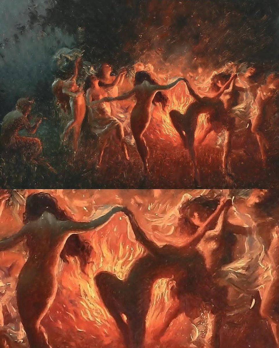 Joseph Tomanek - Nude Nymphs Dancing to Pan's Flute