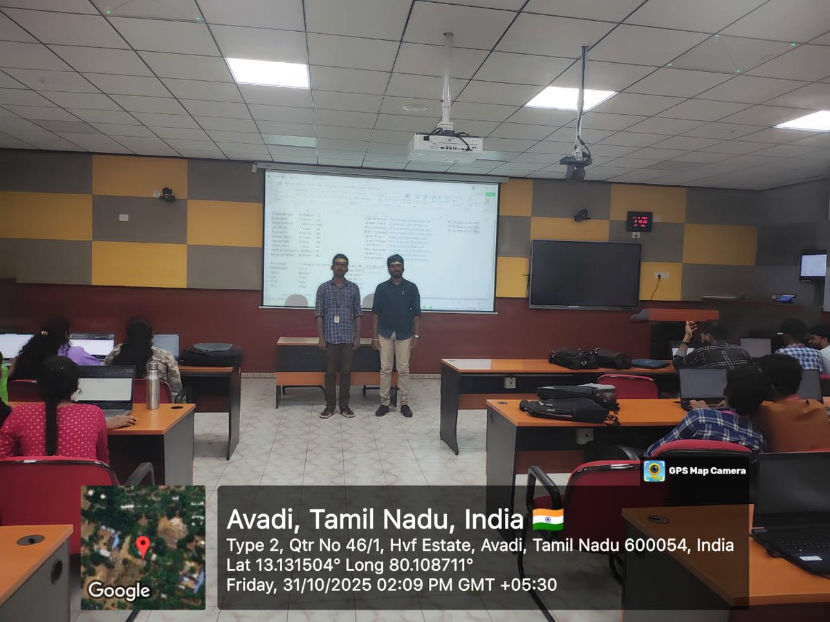 VelMultitech99's tweet image. The Department of CSBS, in collaboration with Armoured Vehicle Nigam Limited – Institute of Learning, Avadi, organized a Value-Added Course on “Microsoft Power BI” from 28.10.2025 to 01.11.2025. Sixty third-year students gained hands-on experience in data analysis and  Power BI.