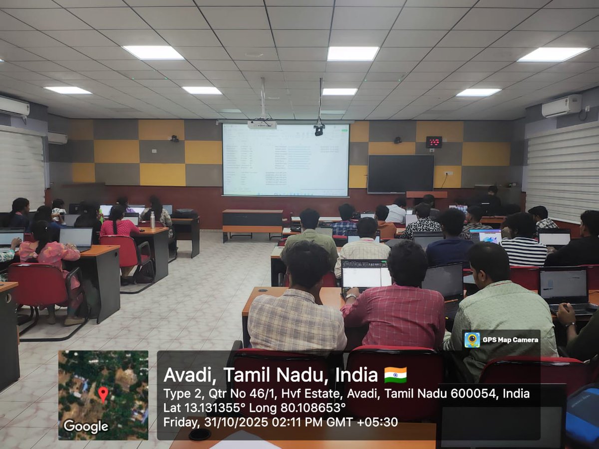 VelMultitech99's tweet image. The Department of CSBS, in collaboration with Armoured Vehicle Nigam Limited – Institute of Learning, Avadi, organized a Value-Added Course on “Microsoft Power BI” from 28.10.2025 to 01.11.2025. Sixty third-year students gained hands-on experience in data analysis and  Power BI.