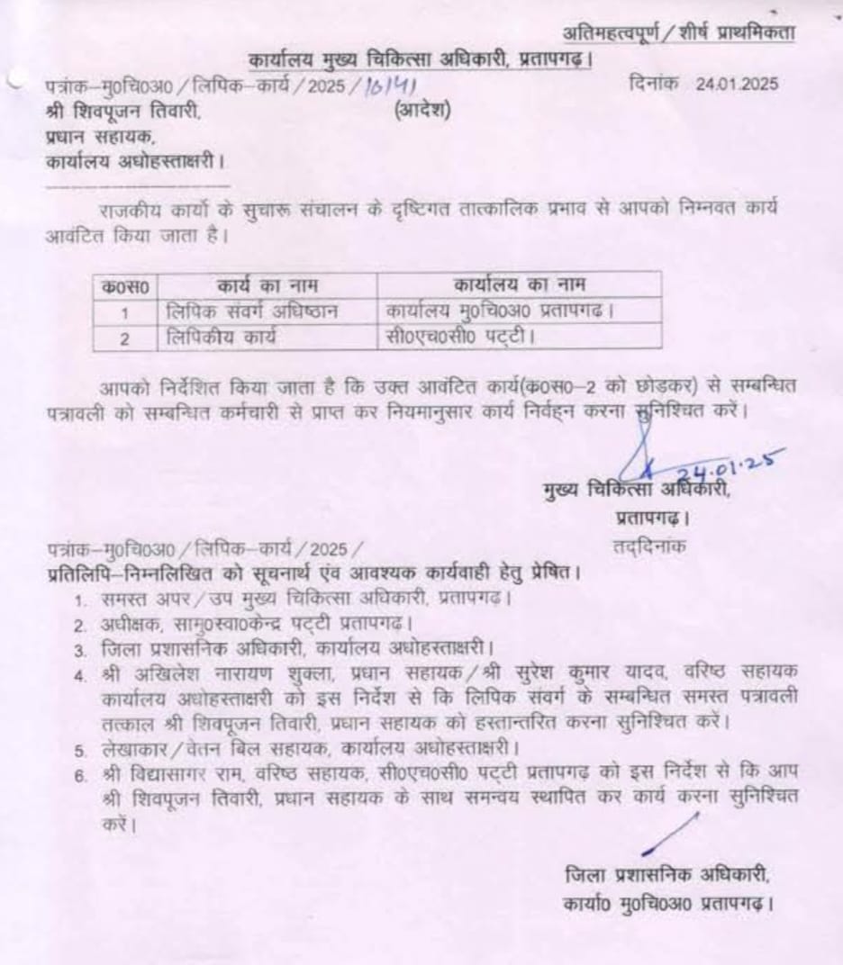 PiyushPath78771's tweet photo. @brajeshpathakup  

सीएचसी पट्टी में बड़ा खेल सीएमओ की मिलीभगत से निलंबित बाबू की दोबारा तैनाती

पट्टी।सामुदायिक स्वास्थ्य केंद्र (सीएचसी) पट्टी में भ्रष्टाचार और अवैध वसूली के आरोप में निलंबित रह चुके बाबू शिवपूजन तिवारी एक बार फिर उसी अस्पताल में तैनात कर दिया गया है। https://t.co/KGT2aKEuLj