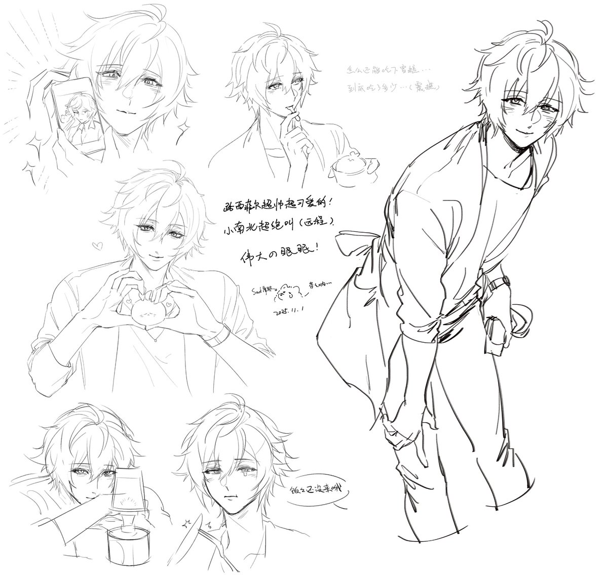 <a href="/Neru_Laurant/">Trick_ネル⛩️🕶️🎃🍎🐰⛓️🐈‍⬛✨</a> のコスプレ衣装設定をスケッチしました☺️こんなにも格好良いルシフェルとサンダルフォンを直接見られて、本当に幸せです😇まさに美顔の衝撃！感謝感激です…！🙏🏻🙏🏻🙏🏻