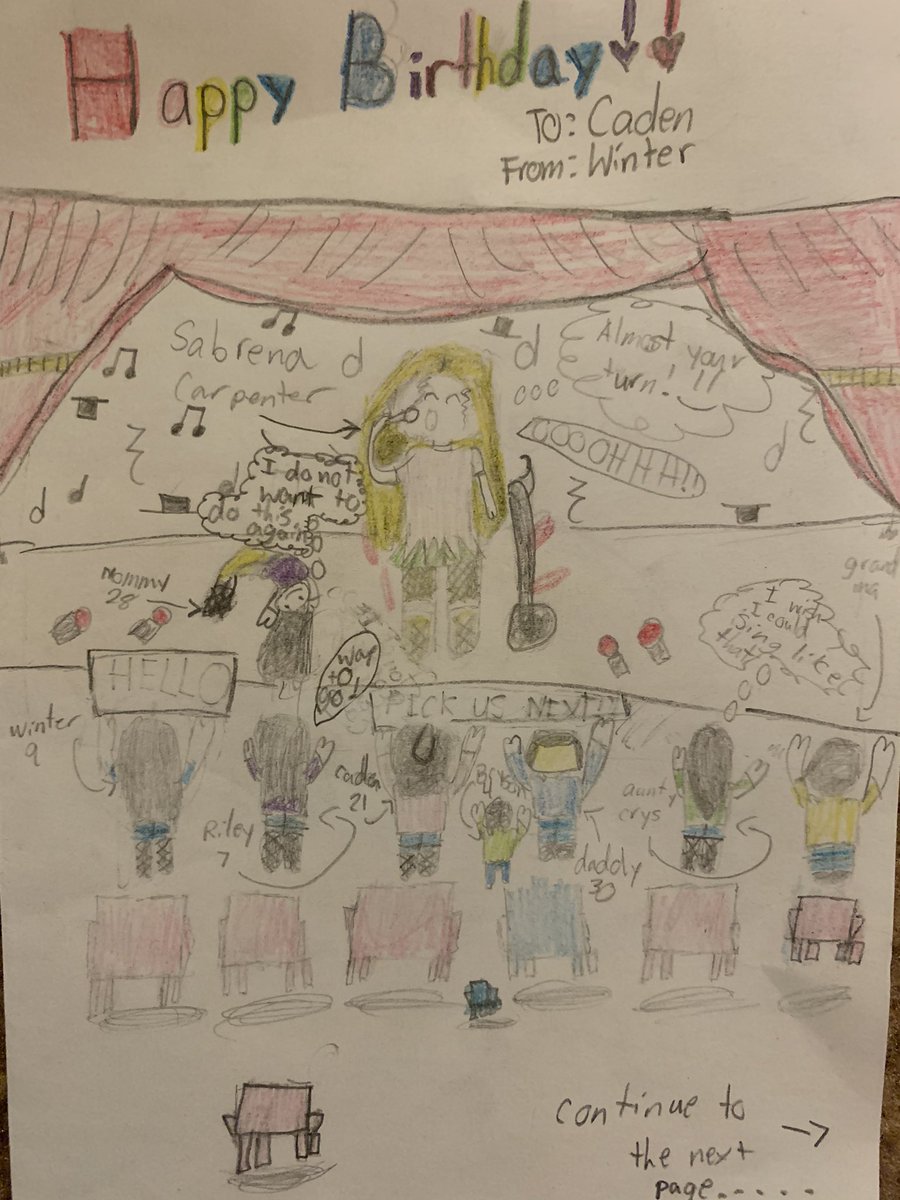 look at the birthday card my cousins made me😭😭😭😭😭😭😭”sabrena carpenter” 😭❤️