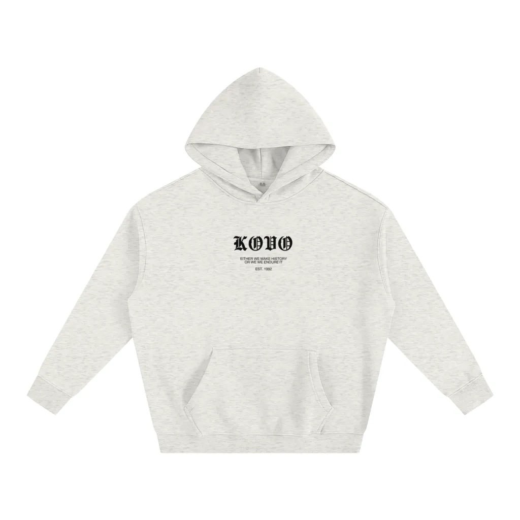 KovoArt's tweet image. Either We Make History Or We Endure It 
Specs: 400gsm 
FAB: Heavyweight Fleece 
Artist: Kovo  x  Karma Coin ✨