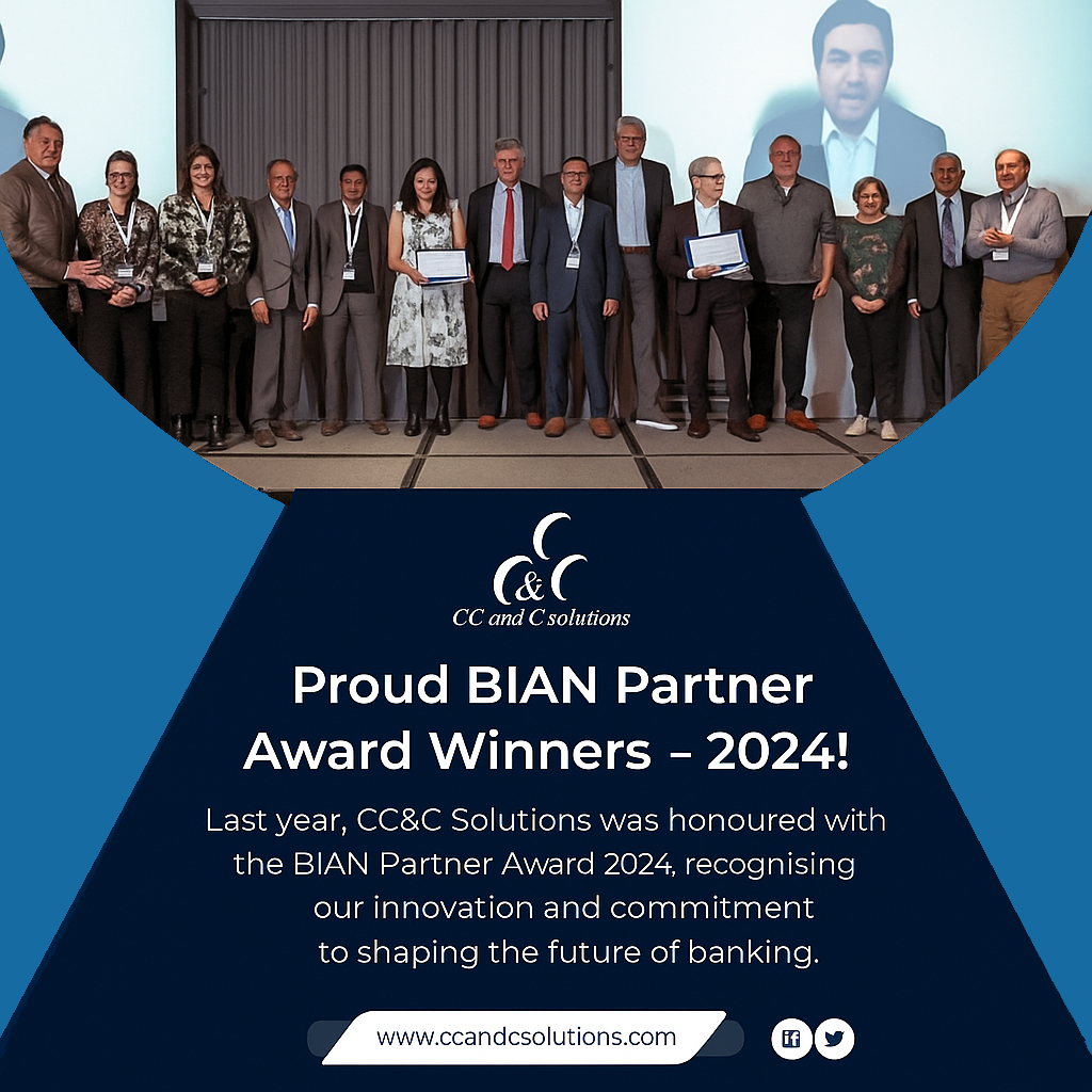ccandcsolutions's tweet image. After being honored with the BIAN Partner Award 2024, CC&amp;amp;C Solutions is heading to the BIAN Summit 2025.
The summit brings global innovators, partners, and thought leaders under one roof.
#BIANSummit2025 #BankingInnovation #Collaboration #FinancialServices #CCandCSolutions