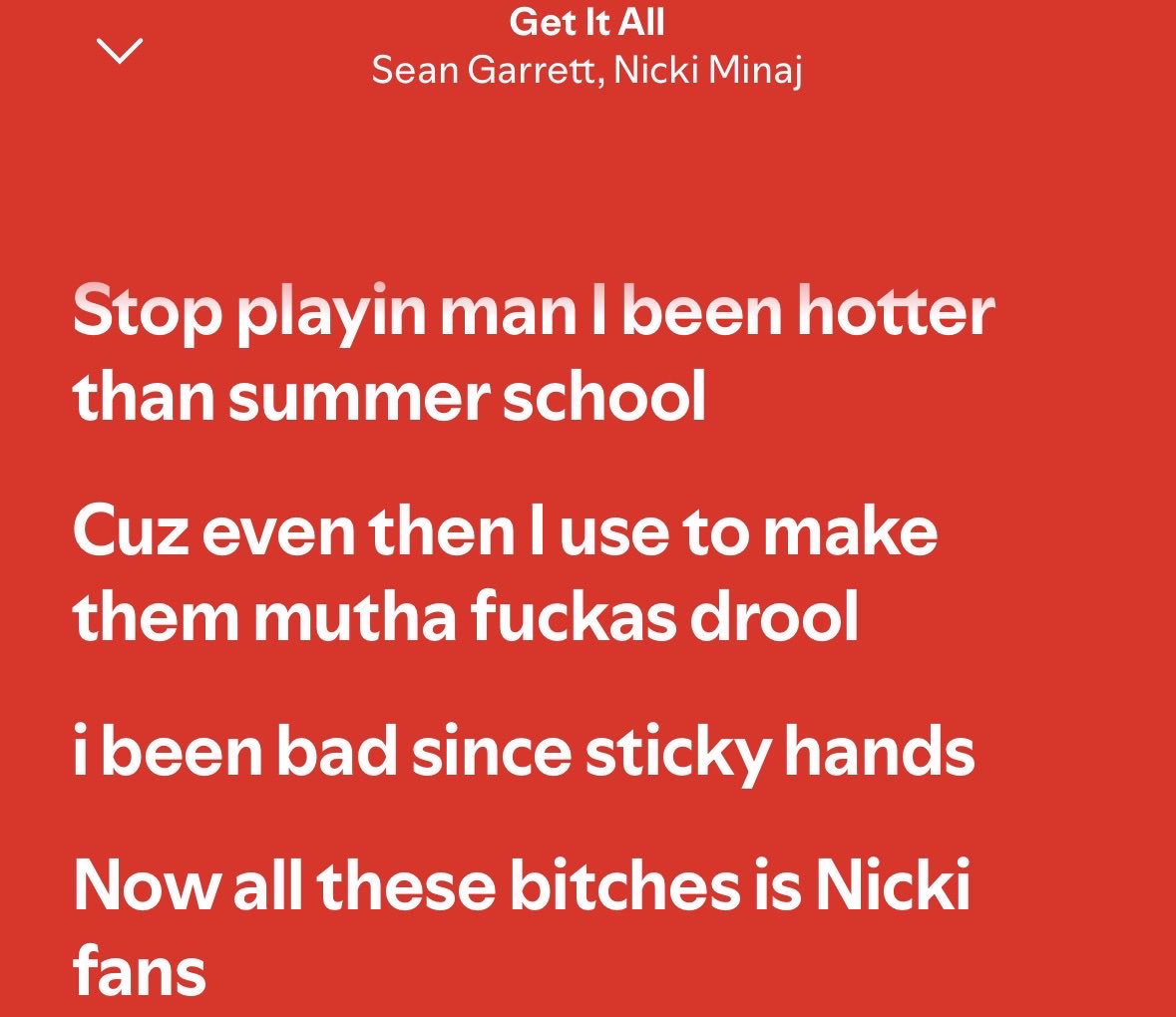 kiingmost's tweet image. Cause even then I used to make them mfs drool 🤤…. @NICKIMINAJ  Sean Garrett run was short but cute and straight to the mf point.  🥰 

#NickiMinaj #SeanGarrett #GetItAll 

open.spotify.com/track/7HShDlJL…