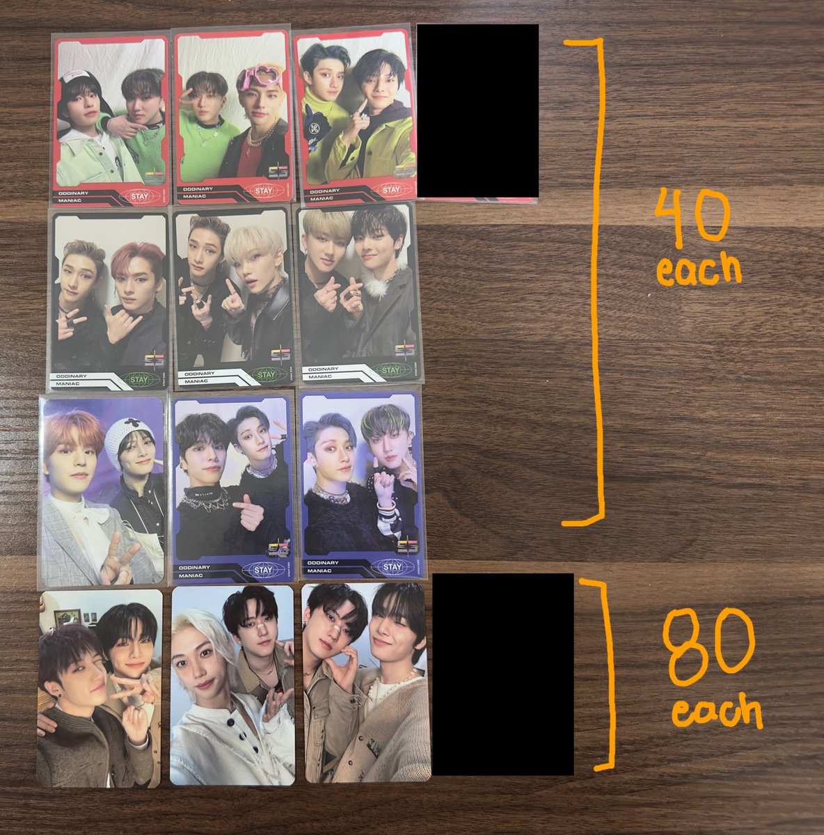 WTS LFB PH Stray Kids 

Unit PC
-Official Fanclub Stay 4th Gen Stay Hideout
-Oddinary

Stay 4th Gen Stay Hideout
*For BC, PC only

Stay 5th Gen Stay Over the Rain

PAYO only

🏷️ Bang Chan Lee Know Changbin Hyunjin Han Felix Seungmin I.N SKZ SKZOO Photo ID Photocard Message Card