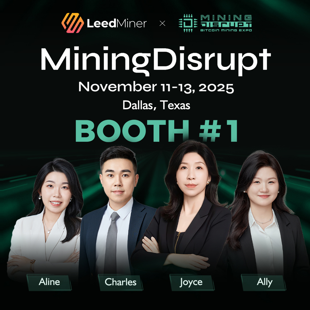 🚀 Ready for the biggest mining meetup in the U.S.?
Leedminer is heading to Mining Disrupt – Bitcoin Mining Expo 2025!
🗓 Nov 11–13, 2025
📍 Dallas, Texas
Come join us, talk hardware, hashpower, hosting, new miners, and the future of Bitcoin mining.
Whether you're a home miner,