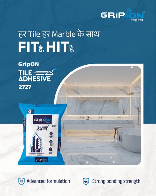 GriponBharat's tweet image. Modern tiles ko chahiye modern solutions ka saath, isliye GripON Tile Adhesive de aaj ke zamane ke tiles ko mazboot pakad, humesha ke liye!

#gripon #constructionsolutions #buildingmaterials #realestate