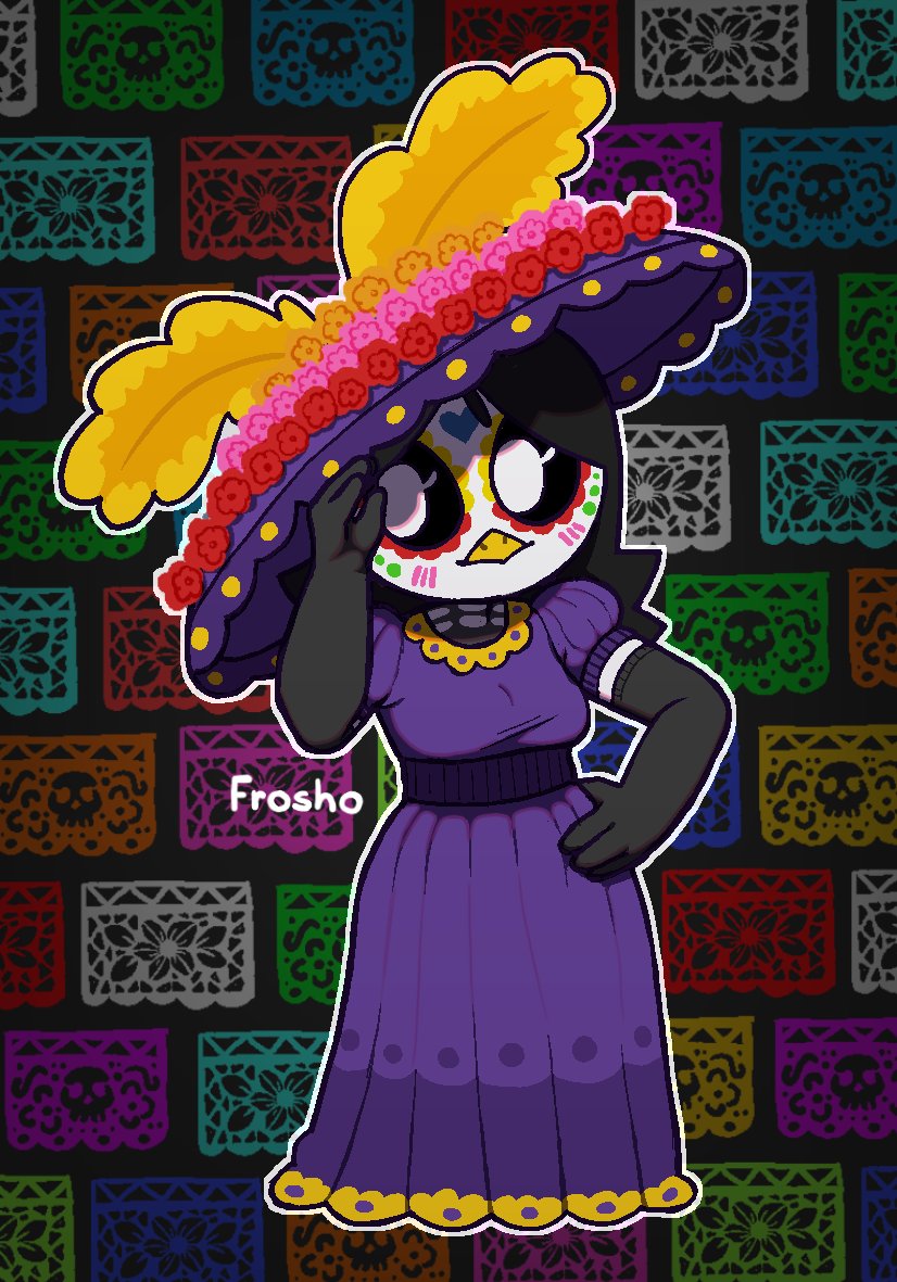 Casi me olvido de postear este dibujo.
Feliz dia de Muertos 🐥💀