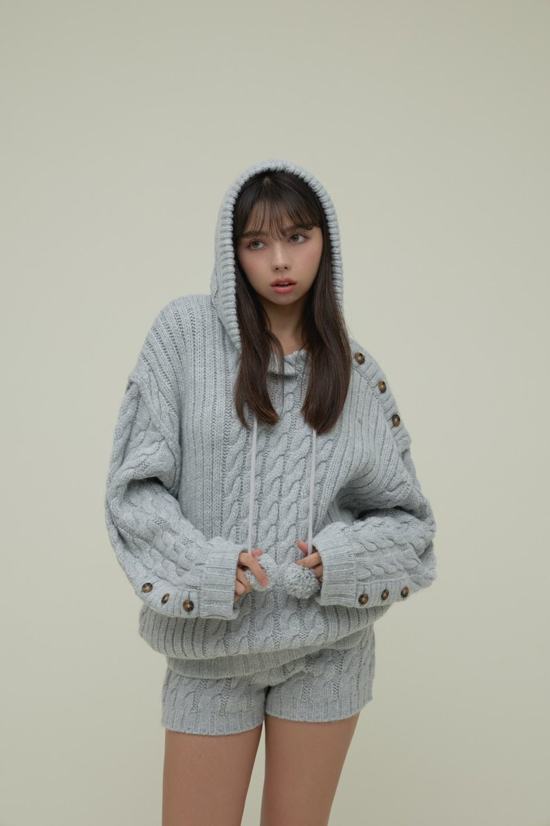 andmary Yara cable knit set up ivory LOVE IVORY JUMPER