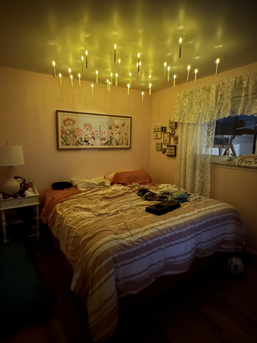 Put some floating candles up in my room today!