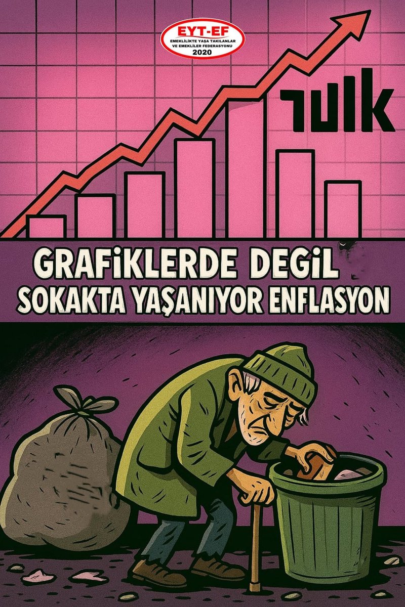ArzuLastikci's tweet photo. EMEKLİ
👇
#TüikEmeklininAhıBüyük

#Tüik rakamlarla oynuyor,
#Emekli nin sofrası boş kalıyor. 

Gerçek #enflasyon gizlenmez, yoksulluk makyaj tutmaz!

Alın teri sahipleri,
şimdi kuru ekmeğe muhtaç!

Bir gün o AH vicdanları sarsacak !

#AhıBüyük5000Kısminin
@RTErdogan
@isikhanvedat https://t.co/mUlTh4UWoO