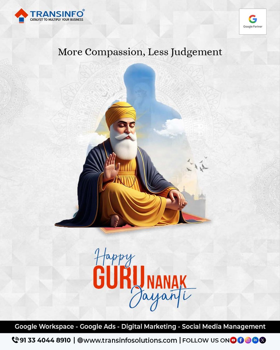 transinfosol's tweet image. Come forward and make sure all of us practice respect, solidarity and compassion while treating people and thus create a healthy environment for generations to thrive.
#HappyGuruNanakJayanti to you all. 🙂

#TransinfoSolutions #Transinfo #NanakJayanti2025 #GuruPurav #GuruNanak
