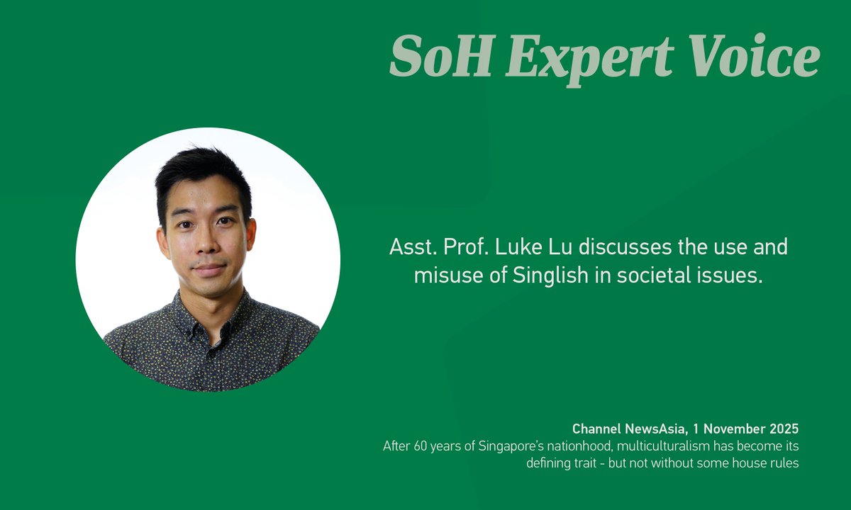Asst Prof Luke Lu weighs in on the Haidilao “Hungry sia?” ad backlash — noting that reactions went beyond language use to reflect deeper social anxieties over foreigners, the economy, and jobs. “Singlish became a convenient excuse to air other grievances.” <a href="/LmsNtu/">NTU LMS</a>
