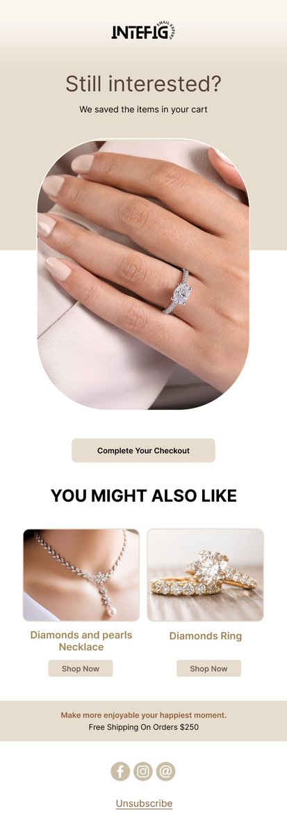 Intefig_'s tweet image. TMP-011 — INTEFIG — Cart — 1st Reminder
 Recover abandoned carts with a clean, trust-focused reminder email that feels personal.
 💬 Comment “DEMO” or DM us to see the live version.
 #EmailMarketing #AbandonedCart #INTEFIG #Ecommerce #Klaviyo #Omnisend #HTMLEmail #Figma #CorelDRA