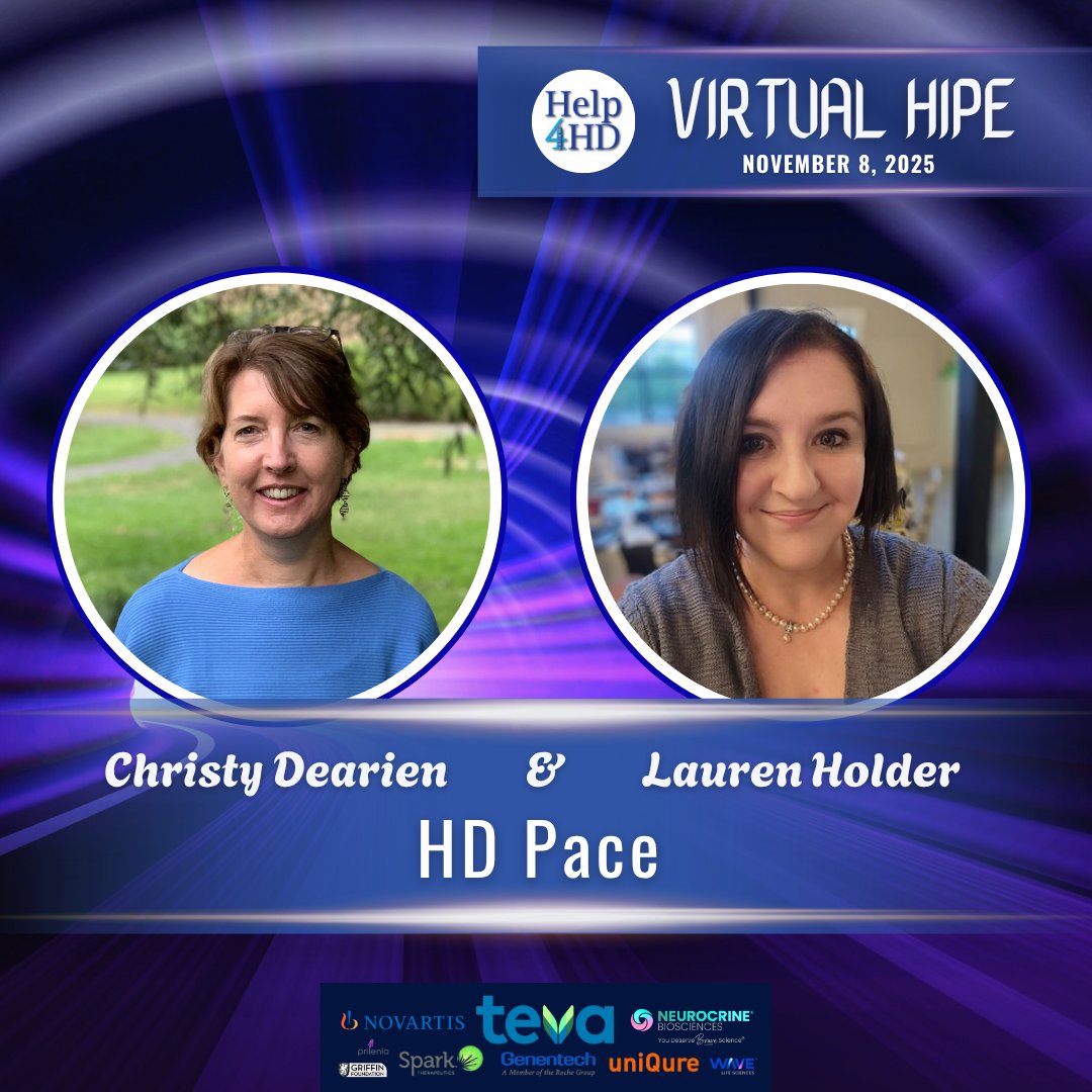 Help4HDI's tweet image. THIS WEEKEND! Come online to hear more about HD Pace (#HD Patients Accelerating Clinical Endeavors) with Christy &amp;amp; Lauren at Virtual HIPE! Tune in at 8am PST on Saturday! #Help4HDHIPE2025 #Virtual #huntingtonsdisease

help4hd.org/events-1/virtu…