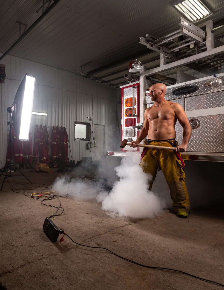 Fire Fighter Collin is lighting up our calendar shoot with smiles that could spark a four-alarm blaze and arms built for heroic rescues! Want this sizzling shot gracing your home every month? Get the #Sask Fire Fighters Calendar at Save-on-Foods, London Drugs, or on our website🚒
