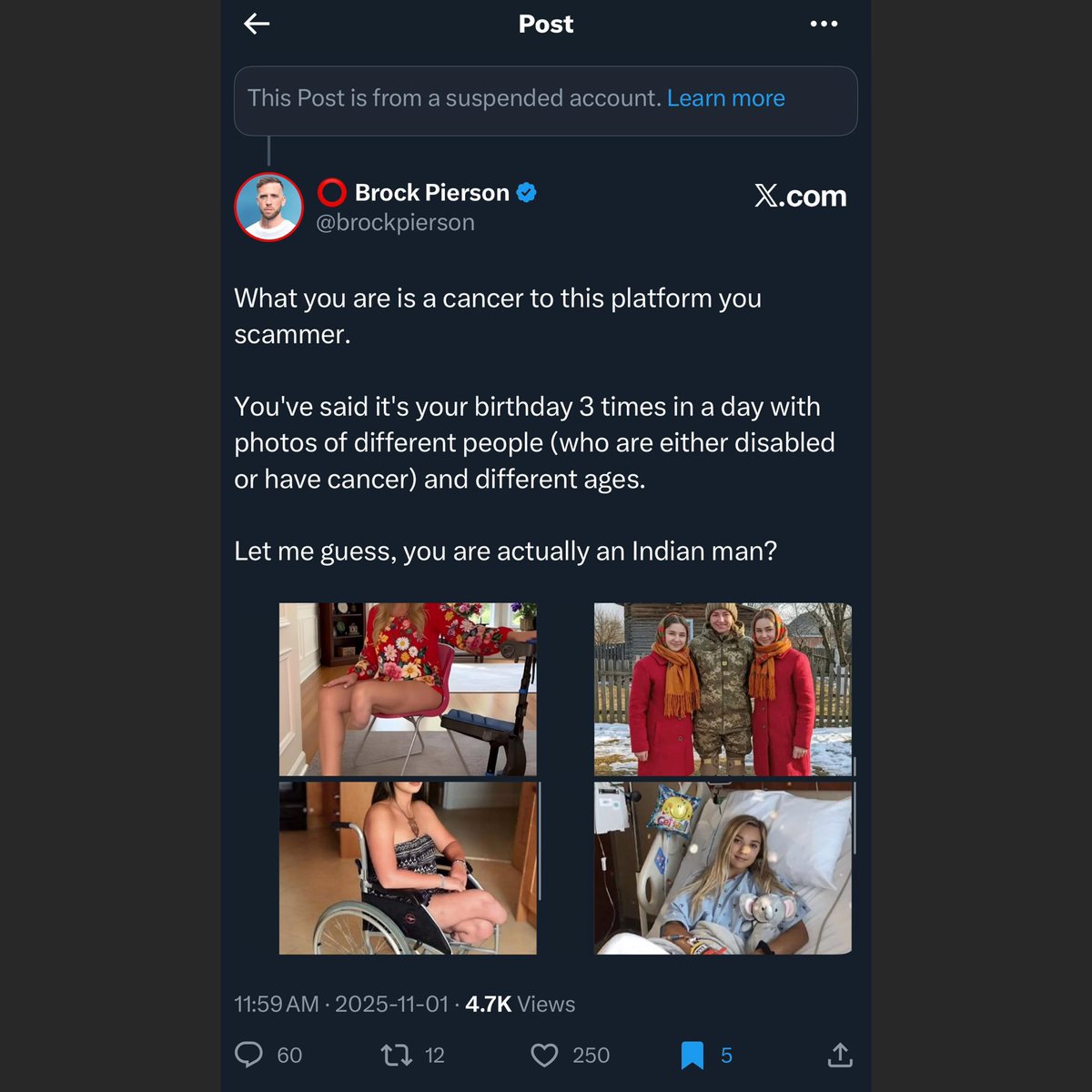 Oh wow, this is awesome!

The platform is taking action against these scammers.

Ill continue with the replies so we can rid of them.

The more traction we get, maybe the more we can take out.

Turn on post notifications for my account and feel free to dm me any you find.