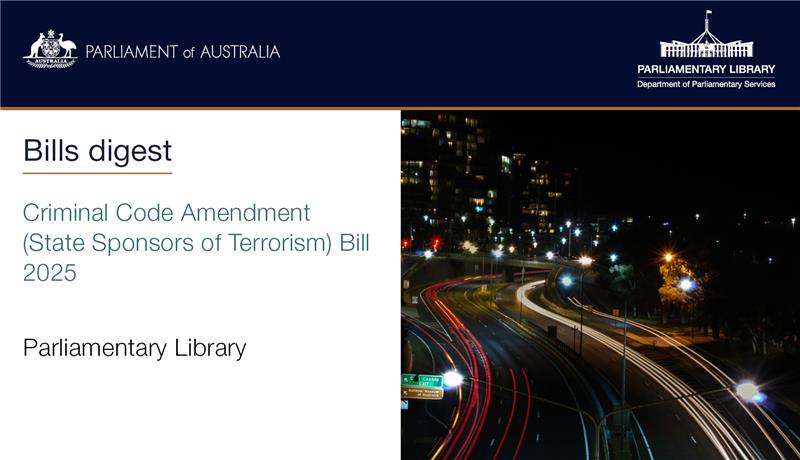 ParlLibrary's tweet image. Criminal Code Amendment (State Sponsors of Terrorism) Bill 2025:
bit.ly/4hL4bwi