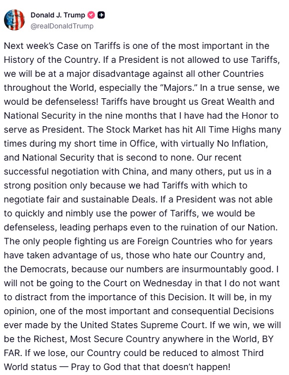 pandeyambarish's tweet image. ट्रंप अपनी टैरिफ नीति पर पीठ ठोंक रहे थे अब सुप्रीम कोर्ट में मामला आया तो चिंता में दलील दे रहे हैं 

#Trump #tariffwar