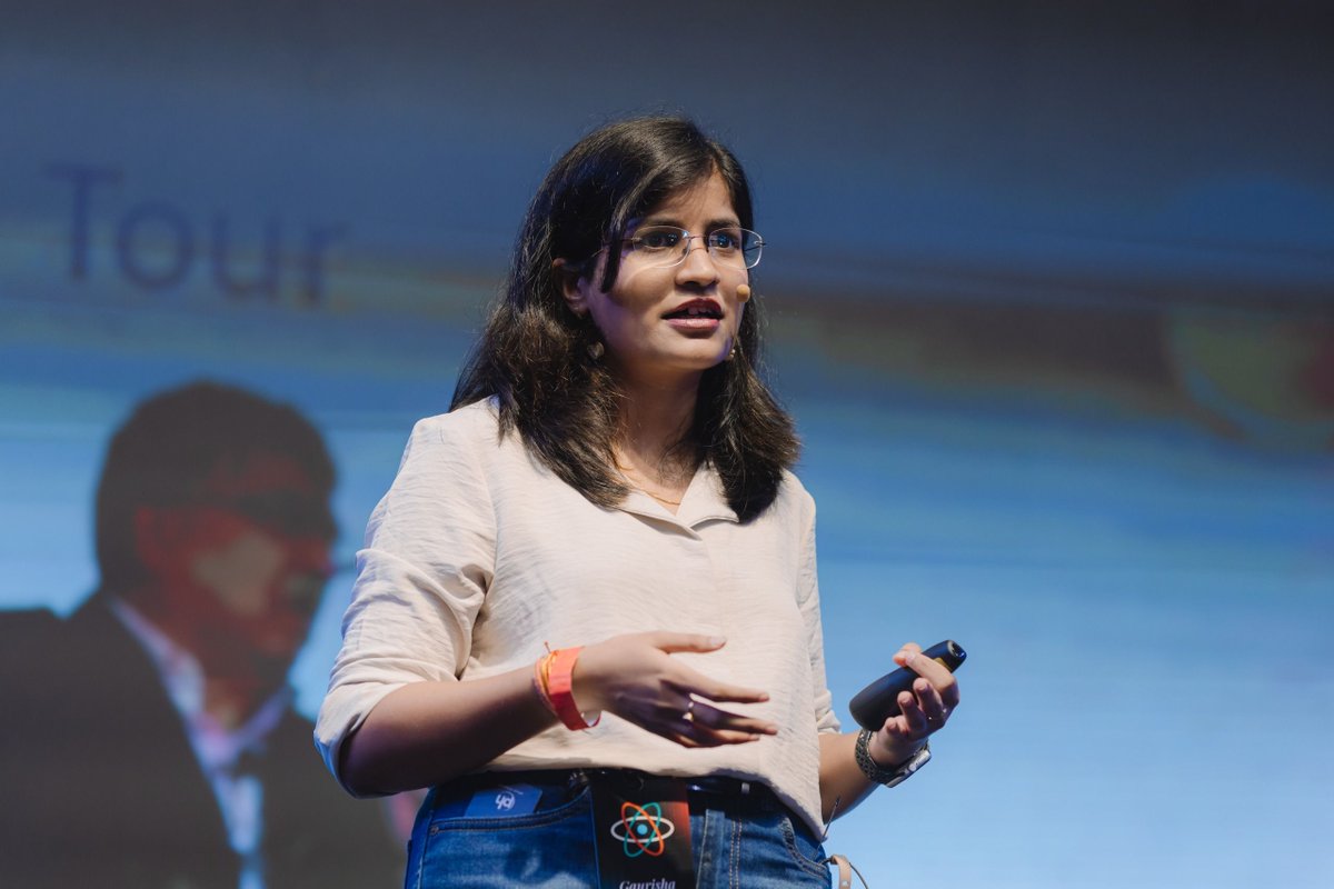 react_india's tweet image. Gaurisha R Srivastava (Microsoft) = productivity goals! 💯

That AI optimization session was pure gold 

Awesome talk! 🔥