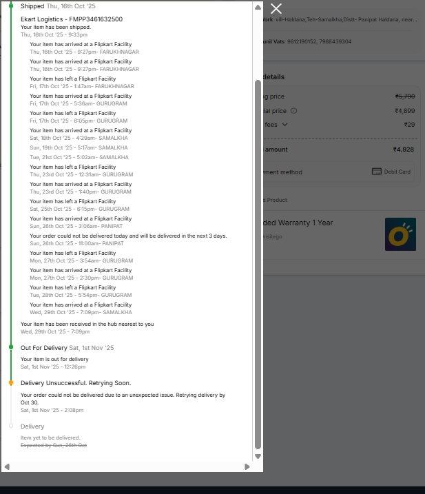 SuniVats's tweet photo. @FlipkartStories 
@FlipkartSupport
My prepaid orders are delayed / cancelled without delivery. 🔹 FMPP3404739577 – cancelled after 18 days 📷 FMPP3461632500 – 13 days passed, still pending  
#FlipkartScam https://t.co/BtVaBujLth