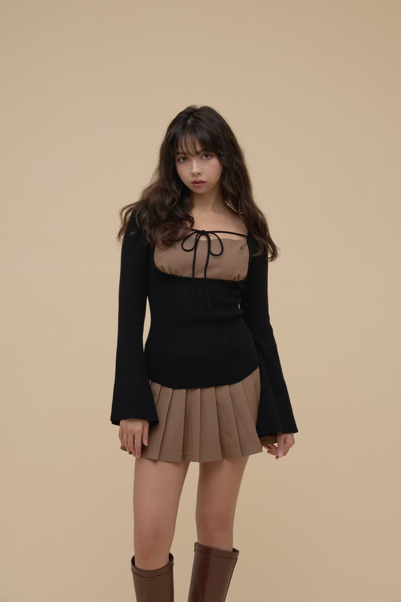andmary Ava layered tops black