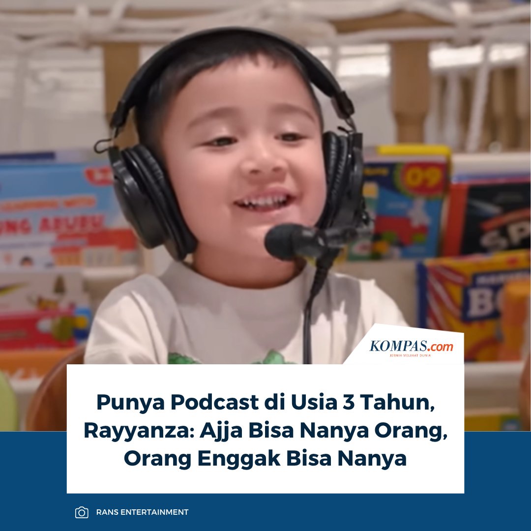 kompascom's tweet photo. Anak kedua presenter Raffi Ahmad dan Nagita Slavina, Rayyanza Malik Ahmad sudah memandu acara podcast.
Baca di sini:
https://t.co/5j6dNwam78.
~AA #Cipung #Rayyanza #Podcast https://t.co/Bq4UHFQ1Ml