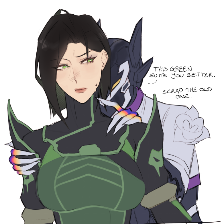 zertudine's tweet photo. vyse thinks about fashion from time to time and viper's in-game colour scheme kills her everytime https://t.co/zVlSKHbkzQ