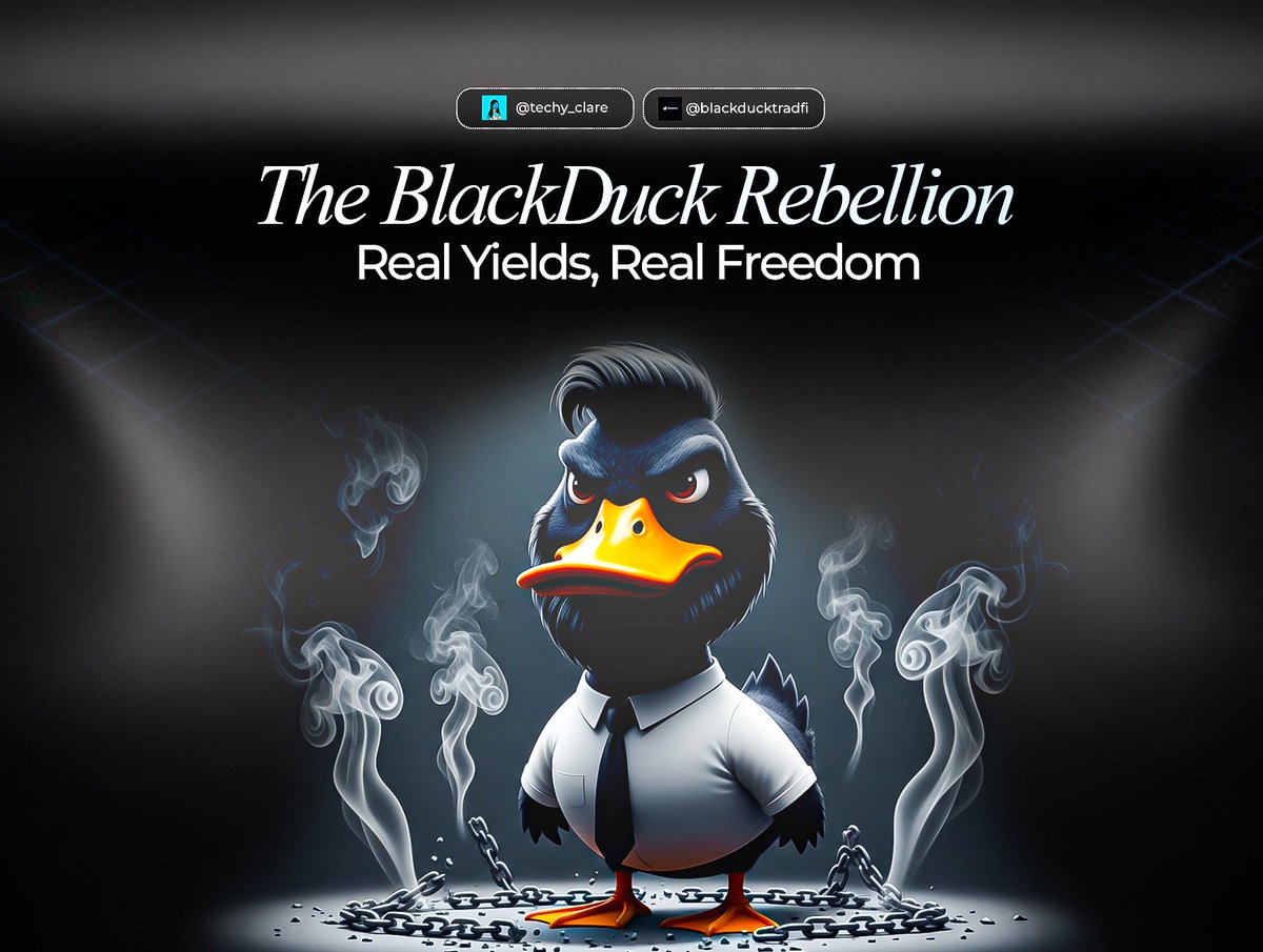 techy_clare's tweet image. In a space flooded with meme coins and fake “real yield” narratives, 

BlackDuck stands out - not for noise, but for proof.

While others promise the moon, BlackDuck is bridging Traditional Finance (TradFi) and Decentralized Finance (DeFi) to deliver something rare –…