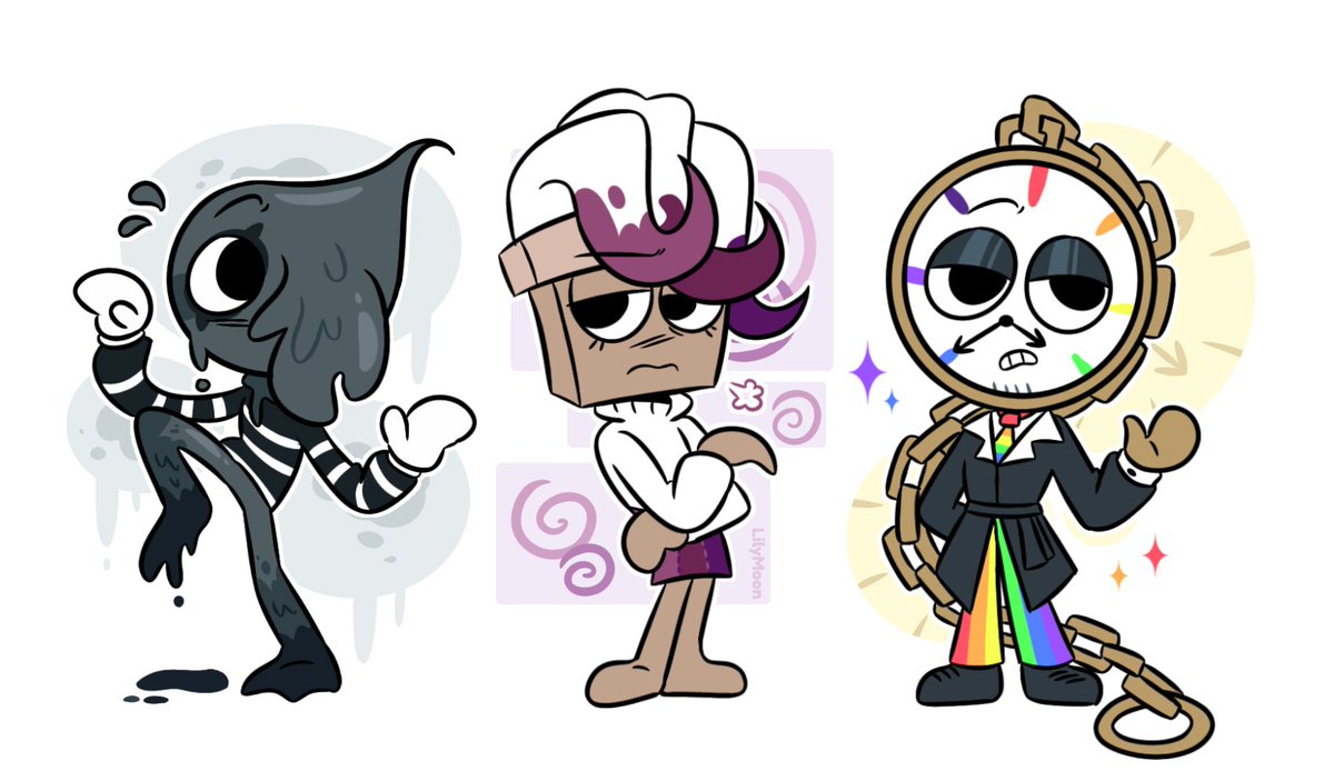 L1llyM00nn's tweet image. ★ :  Blot, Brusha, and Dyle !! 

#dandysworld