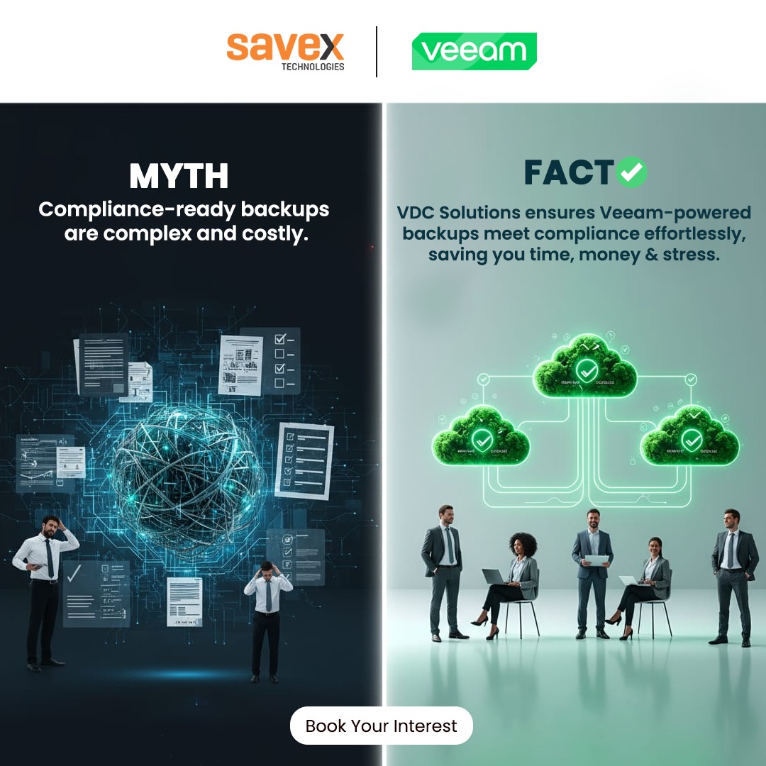 SavexTechnology's tweet image. Navigating complex compliance regulations can be a headache, with many businesses believing that meeting standards is a costly and complicated process. 

Contact here for more details: marketing.savex.in/_SavexInquiry/…

#compliance #datacompliance #hipaa #gdpr #veeam